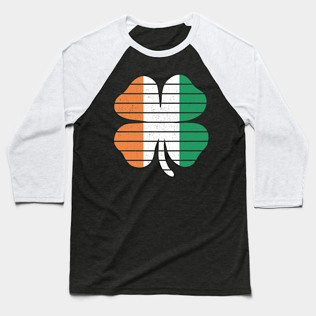 Funny St Patricks Day Vintage Retro Clover Baseball T-Shirt by trendingoriginals